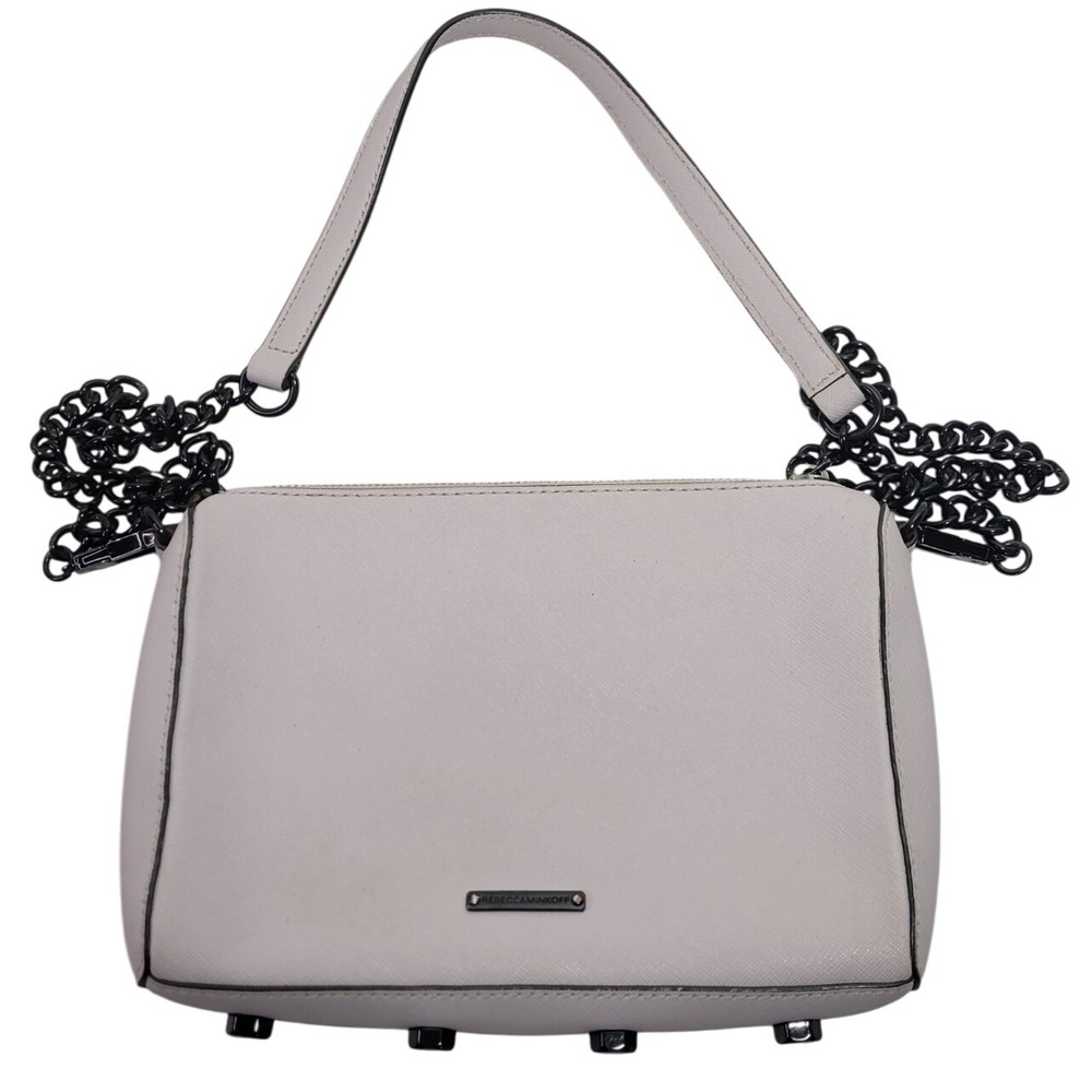 Rebecca Minkoff Avery‎ Pale Pink Saffiano Leather Chain Shoulder Crossbody Bag